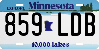 MN license plate 859LDB