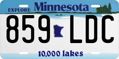 MN license plate 859LDC