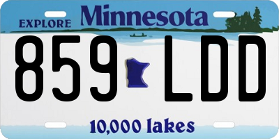 MN license plate 859LDD