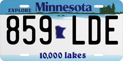 MN license plate 859LDE