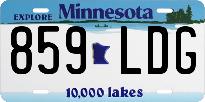 MN license plate 859LDG