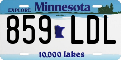 MN license plate 859LDL