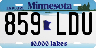 MN license plate 859LDU