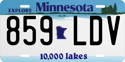 MN license plate 859LDV
