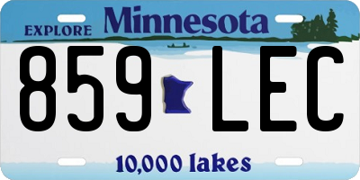 MN license plate 859LEC
