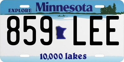 MN license plate 859LEE