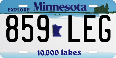 MN license plate 859LEG