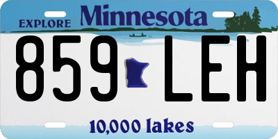 MN license plate 859LEH