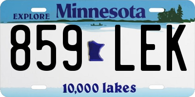 MN license plate 859LEK