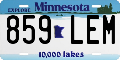 MN license plate 859LEM