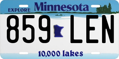 MN license plate 859LEN
