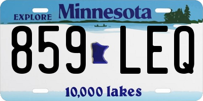 MN license plate 859LEQ