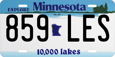 MN license plate 859LES