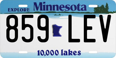 MN license plate 859LEV