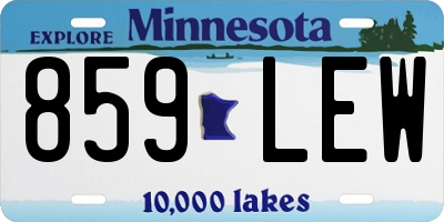 MN license plate 859LEW