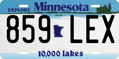 MN license plate 859LEX