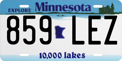 MN license plate 859LEZ