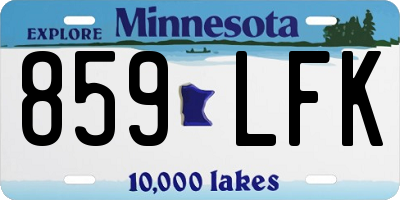 MN license plate 859LFK