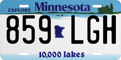 MN license plate 859LGH