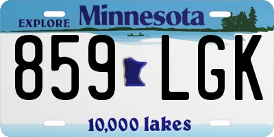 MN license plate 859LGK