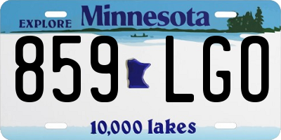 MN license plate 859LGO