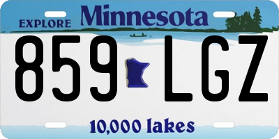 MN license plate 859LGZ