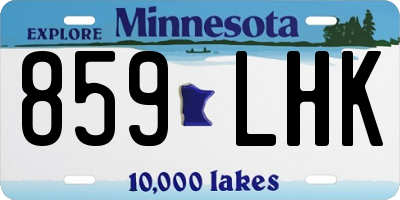 MN license plate 859LHK