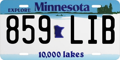 MN license plate 859LIB
