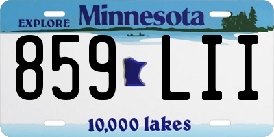 MN license plate 859LII