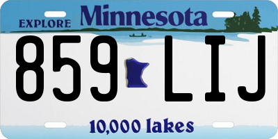 MN license plate 859LIJ