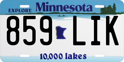 MN license plate 859LIK