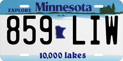 MN license plate 859LIW