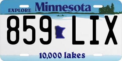 MN license plate 859LIX