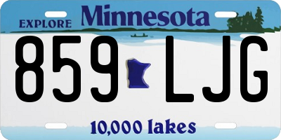 MN license plate 859LJG