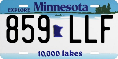 MN license plate 859LLF