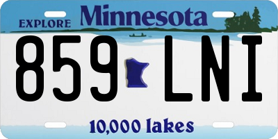 MN license plate 859LNI