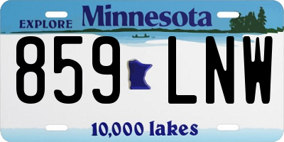 MN license plate 859LNW