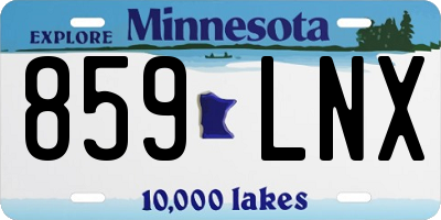 MN license plate 859LNX