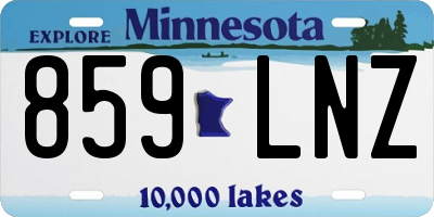 MN license plate 859LNZ