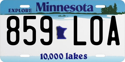 MN license plate 859LOA