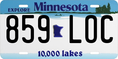 MN license plate 859LOC