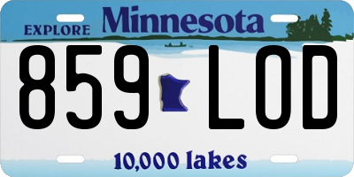 MN license plate 859LOD