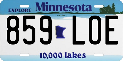 MN license plate 859LOE