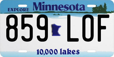 MN license plate 859LOF