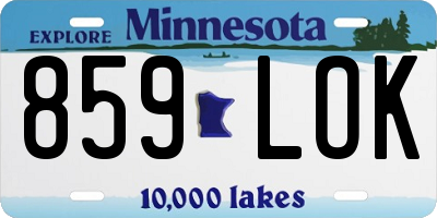 MN license plate 859LOK