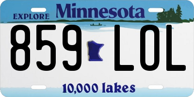 MN license plate 859LOL