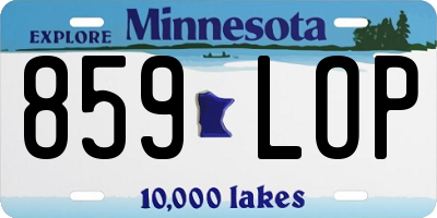 MN license plate 859LOP
