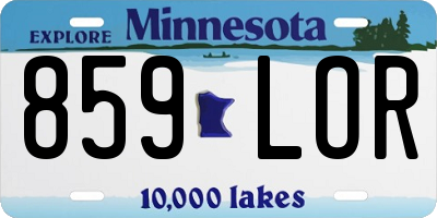 MN license plate 859LOR