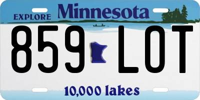 MN license plate 859LOT