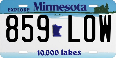 MN license plate 859LOW